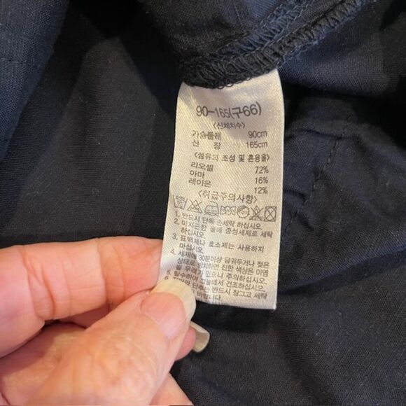 Jason Wu Linen Navy Button Front Collared 3/4 Sleeve Bomber Shacket Size Large - Picture 6 of 10